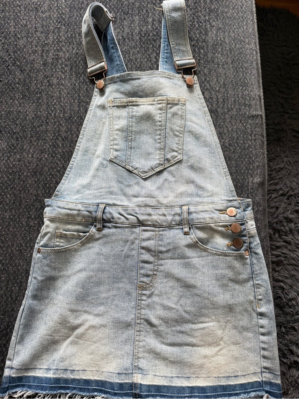 Dollhouse Light Wash Denim Overall Skirt